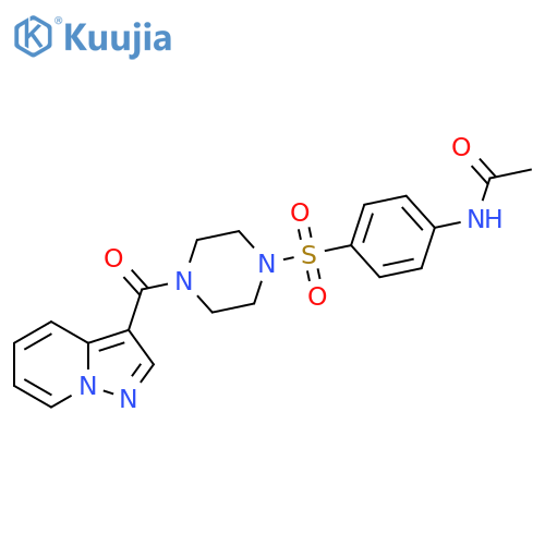 N-{4-[(4-{pyrazolo[1,5-a]pyridine-3-carbonyl}piperazin-1-yl)sulfonyl]phenyl}acetamide structure