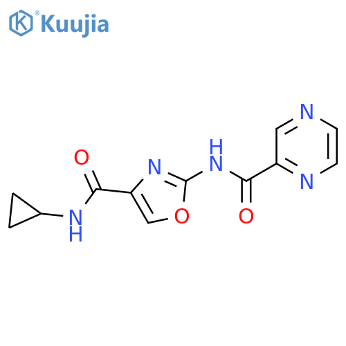 N-4-(cyclopropylcarbamoyl)-1,3-oxazol-2-ylpyrazine-2-carboxamide structure