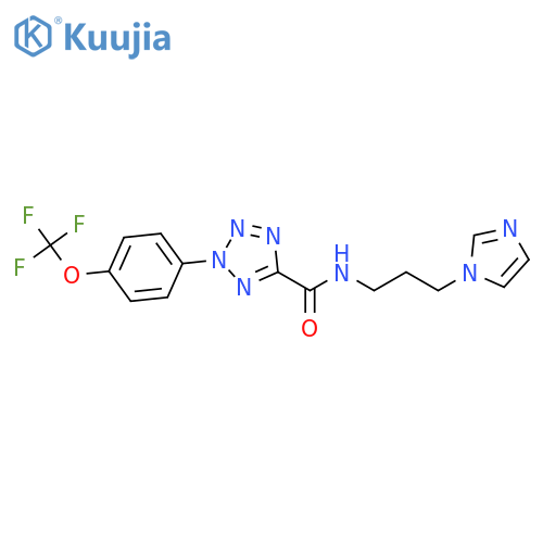N-[3-(1H-imidazol-1-yl)propyl]-2-[4-(trifluoromethoxy)phenyl]-2H-1,2,3,4-tetrazole-5-carboxamide structure