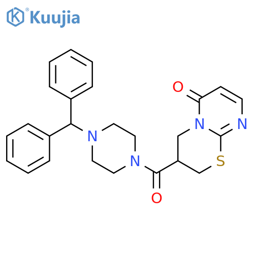 3-4-(diphenylmethyl)piperazine-1-carbonyl-2H,3H,4H,6H-pyrimido2,1-b1,3thiazin-6-one structure