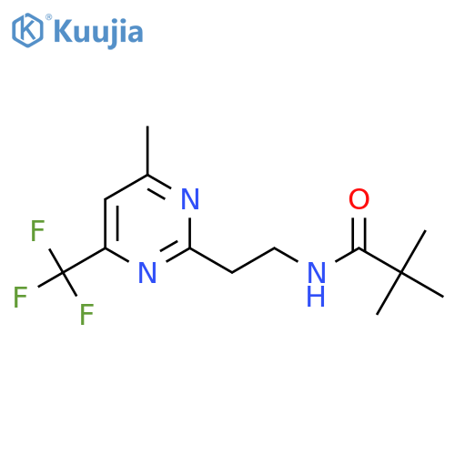 2,2-dimethyl-N-{2-[4-methyl-6-(trifluoromethyl)pyrimidin-2-yl]ethyl}propanamide structure