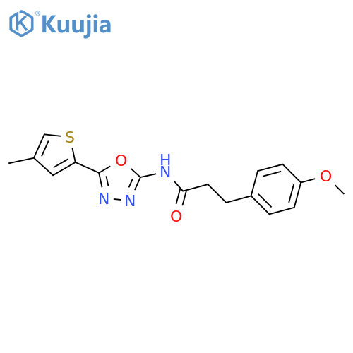 3-(4-methoxyphenyl)-N-5-(4-methylthiophen-2-yl)-1,3,4-oxadiazol-2-ylpropanamide structure