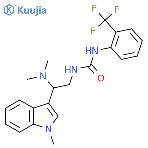 3-2-(dimethylamino)-2-(1-methyl-1H-indol-3-yl)ethyl-1-2-(trifluoromethyl)phenylurea structure
