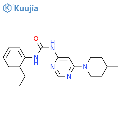 1-(2-ethylphenyl)-3-6-(4-methylpiperidin-1-yl)pyrimidin-4-ylurea structure
