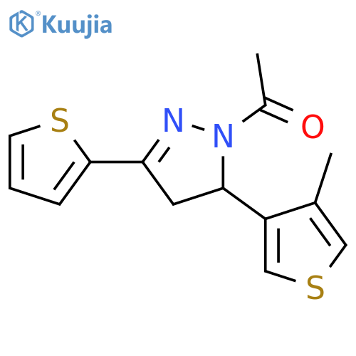 1-[5-(4-methylthiophen-3-yl)-3-(thiophen-2-yl)-4,5-dihydro-1H-pyrazol-1-yl]ethan-1-one structure