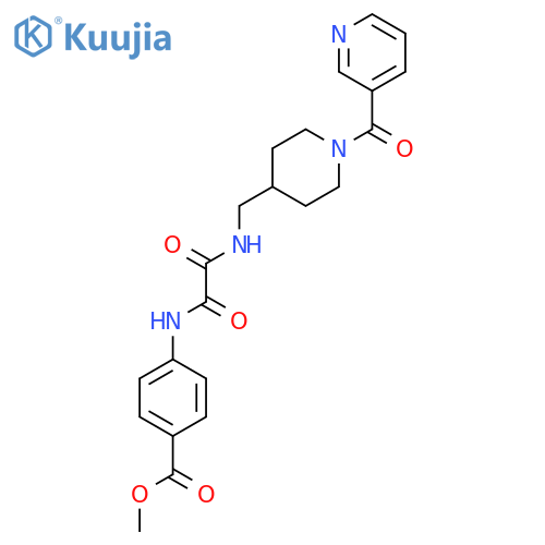 methyl 4-({1-(pyridine-3-carbonyl)piperidin-4-ylmethyl}carbamoyl)formamidobenzoate structure