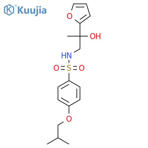 N-2-(furan-2-yl)-2-hydroxypropyl-4-(2-methylpropoxy)benzene-1-sulfonamide structure