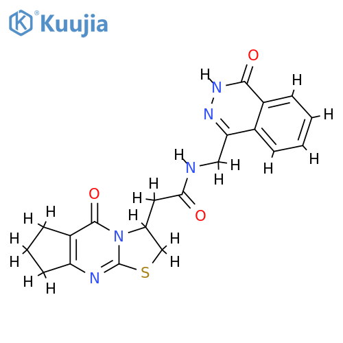 2-{2-oxo-10-thia-1,8-diazatricyclo[7.3.0.0^{3,7}]dodeca-3(7),8-dien-12-yl}-N-[(4-oxo-3,4-dihydrophthalazin-1-yl)methyl]acetamide structure