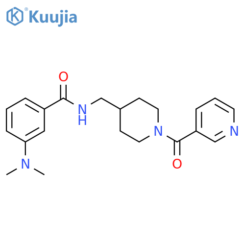 3-(dimethylamino)-N-{[1-(pyridine-3-carbonyl)piperidin-4-yl]methyl}benzamide structure