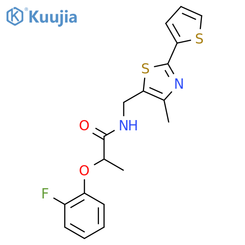 2-(2-fluorophenoxy)-N-{4-methyl-2-(thiophen-2-yl)-1,3-thiazol-5-ylmethyl}propanamide structure