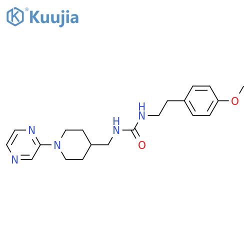 1-2-(4-methoxyphenyl)ethyl-3-{1-(pyrazin-2-yl)piperidin-4-ylmethyl}urea structure