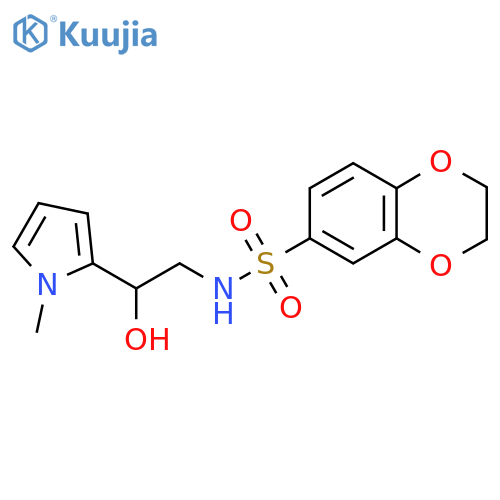 N-2-hydroxy-2-(1-methyl-1H-pyrrol-2-yl)ethyl-2,3-dihydro-1,4-benzodioxine-6-sulfonamide structure