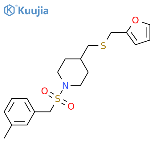 4-({[(furan-2-yl)methyl]sulfanyl}methyl)-1-[(3-methylphenyl)methanesulfonyl]piperidine structure