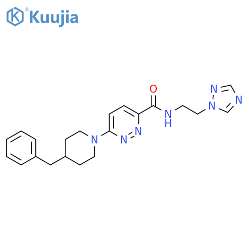 6-(4-benzylpiperidin-1-yl)-N-2-(1H-1,2,4-triazol-1-yl)ethylpyridazine-3-carboxamide structure