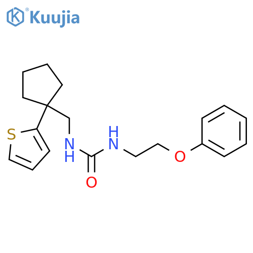1-(2-phenoxyethyl)-3-{[1-(thiophen-2-yl)cyclopentyl]methyl}urea structure
