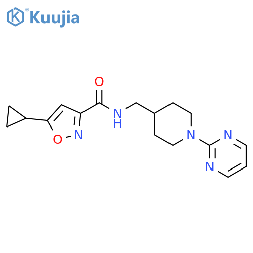 5-cyclopropyl-N-{[1-(pyrimidin-2-yl)piperidin-4-yl]methyl}-1,2-oxazole-3-carboxamide structure