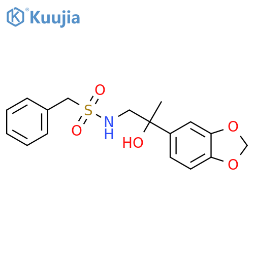 N-2-(2H-1,3-benzodioxol-5-yl)-2-hydroxypropyl-1-phenylmethanesulfonamide structure