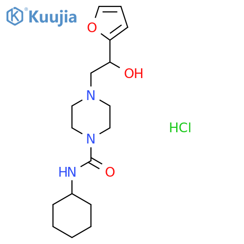 N-cyclohexyl-4-2-(furan-2-yl)-2-hydroxyethylpiperazine-1-carboxamide hydrochloride structure
