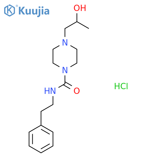 4-(2-hydroxypropyl)-N-(2-phenylethyl)piperazine-1-carboxamide hydrochloride structure