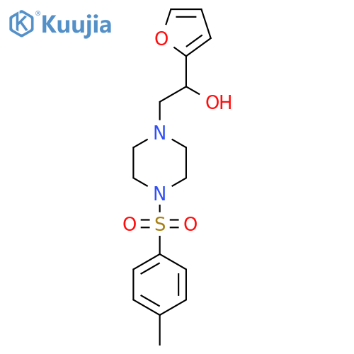 1-(furan-2-yl)-2-4-(4-methylbenzenesulfonyl)piperazin-1-ylethan-1-ol structure