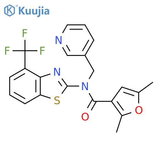 2,5-dimethyl-N-(pyridin-3-yl)methyl-N-4-(trifluoromethyl)-1,3-benzothiazol-2-ylfuran-3-carboxamide structure