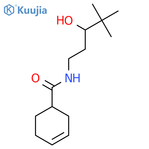 N-(3-hydroxy-4,4-dimethylpentyl)cyclohex-3-ene-1-carboxamide structure