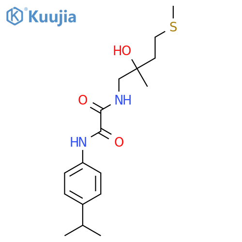 N-2-hydroxy-2-methyl-4-(methylsulfanyl)butyl-N'-4-(propan-2-yl)phenylethanediamide structure