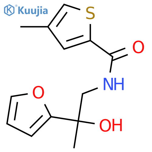 N-2-(furan-2-yl)-2-hydroxypropyl-4-methylthiophene-2-carboxamide structure