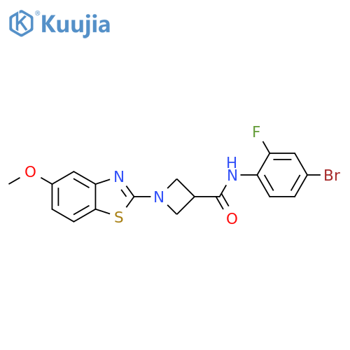 N-(4-bromo-2-fluorophenyl)-1-(5-methoxy-1,3-benzothiazol-2-yl)azetidine-3-carboxamide structure