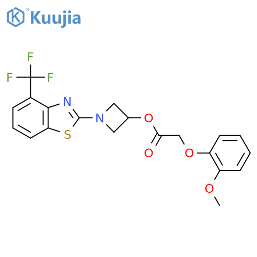 1-[4-(trifluoromethyl)-1,3-benzothiazol-2-yl]azetidin-3-yl 2-(2-methoxyphenoxy)acetate structure