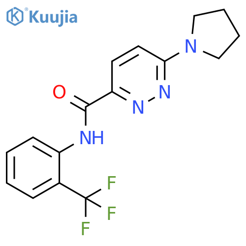 6-(pyrrolidin-1-yl)-N-2-(trifluoromethyl)phenylpyridazine-3-carboxamide structure