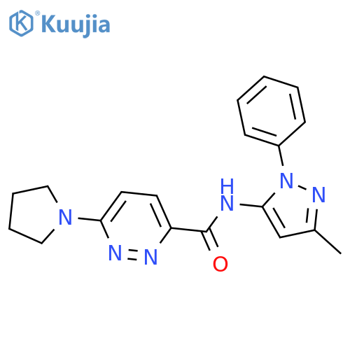 N-(3-methyl-1-phenyl-1H-pyrazol-5-yl)-6-(pyrrolidin-1-yl)pyridazine-3-carboxamide structure