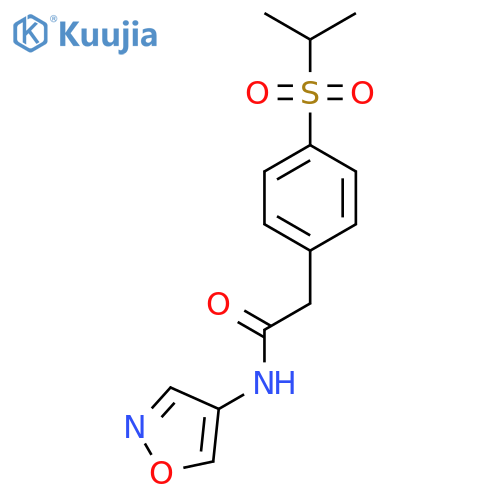 N-(1,2-oxazol-4-yl)-2-[4-(propane-2-sulfonyl)phenyl]acetamide structure