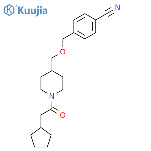 4-({1-(2-cyclopentylacetyl)piperidin-4-ylmethoxy}methyl)benzonitrile structure