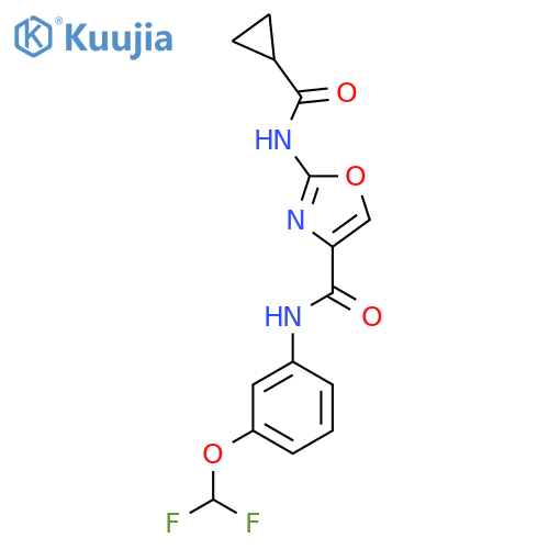 2-cyclopropaneamido-N-3-(difluoromethoxy)phenyl-1,3-oxazole-4-carboxamide structure