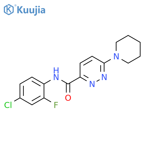 N-(4-chloro-2-fluorophenyl)-6-(piperidin-1-yl)pyridazine-3-carboxamide structure