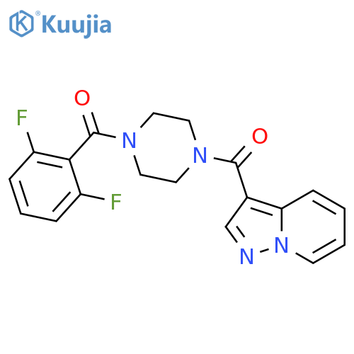 1-(2,6-difluorobenzoyl)-4-{pyrazolo[1,5-a]pyridine-3-carbonyl}piperazine structure