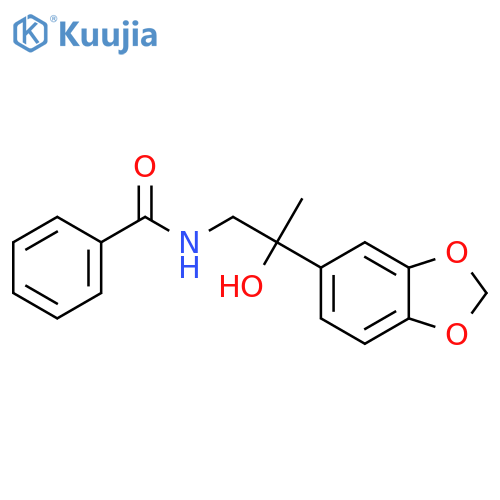 N-2-(2H-1,3-benzodioxol-5-yl)-2-hydroxypropylbenzamide structure