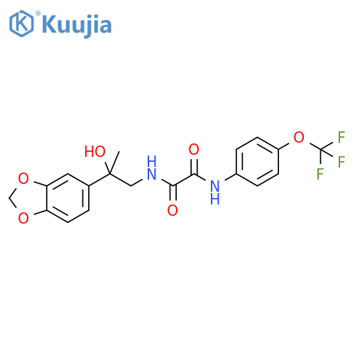 N-2-(2H-1,3-benzodioxol-5-yl)-2-hydroxypropyl-N'-4-(trifluoromethoxy)phenylethanediamide structure