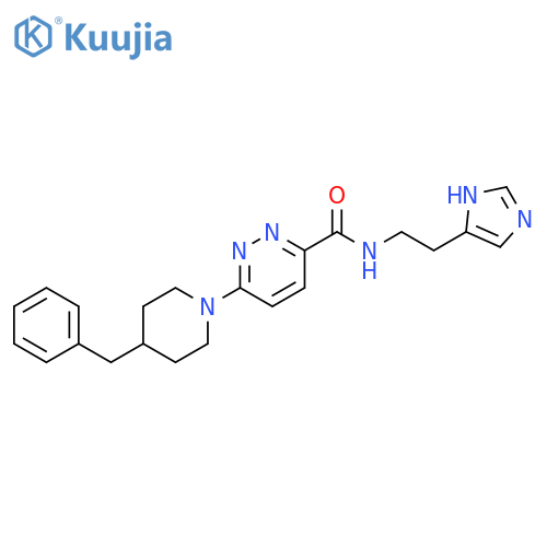 6-(4-benzylpiperidin-1-yl)-N-2-(1H-imidazol-4-yl)ethylpyridazine-3-carboxamide structure