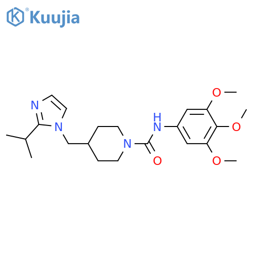 4-{[2-(propan-2-yl)-1H-imidazol-1-yl]methyl}-N-(3,4,5-trimethoxyphenyl)piperidine-1-carboxamide structure