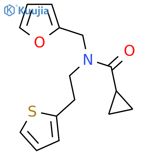 N-(furan-2-yl)methyl-N-2-(thiophen-2-yl)ethylcyclopropanecarboxamide structure
