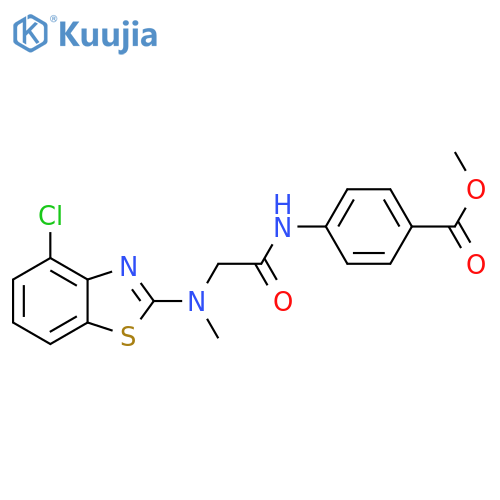 methyl 4-{2-(4-chloro-1,3-benzothiazol-2-yl)(methyl)aminoacetamido}benzoate structure