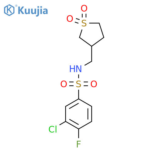 3-chloro-N-(1,1-dioxo-1lambda6-thiolan-3-yl)methyl-4-fluorobenzene-1-sulfonamide structure