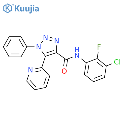N-(3-chloro-2-fluorophenyl)-1-phenyl-5-(pyridin-2-yl)-1H-1,2,3-triazole-4-carboxamide structure