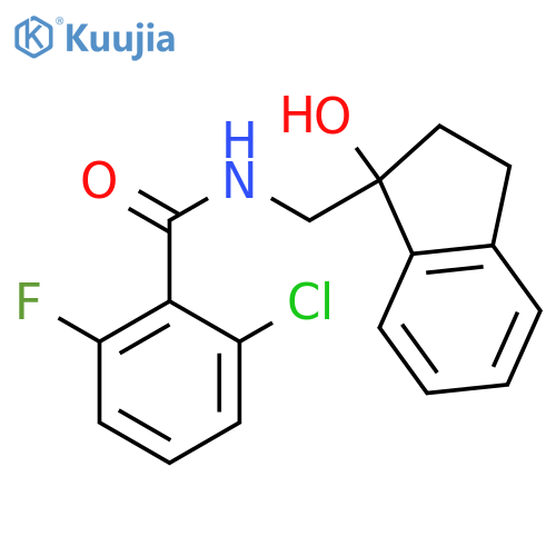 2-chloro-6-fluoro-N-(1-hydroxy-2,3-dihydro-1H-inden-1-yl)methylbenzamide structure