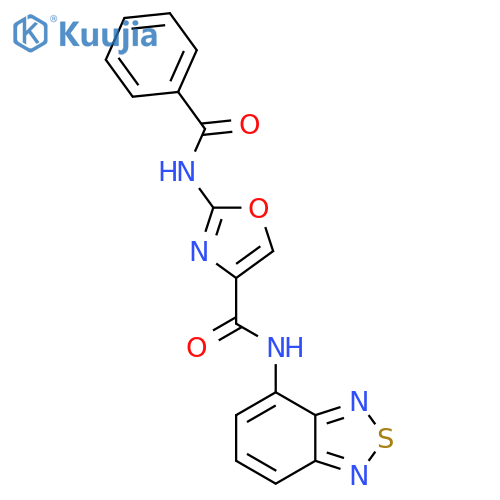 2-benzamido-N-(2,1,3-benzothiadiazol-4-yl)-1,3-oxazole-4-carboxamide structure