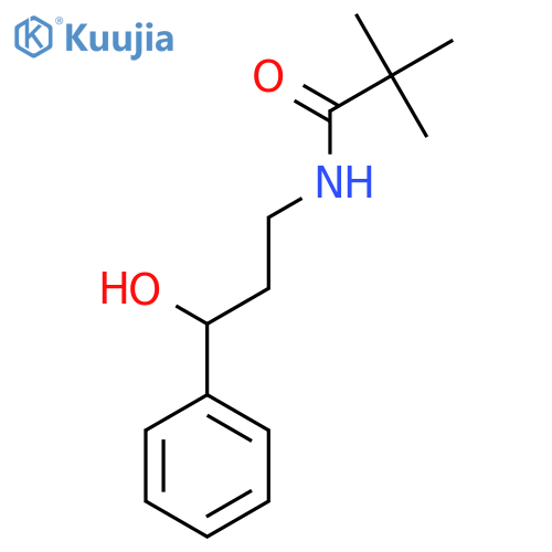N-(3-hydroxy-3-phenylpropyl)-2,2-dimethylpropanamide structure