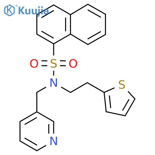 N-(pyridin-3-yl)methyl-N-2-(thiophen-2-yl)ethylnaphthalene-1-sulfonamide structure