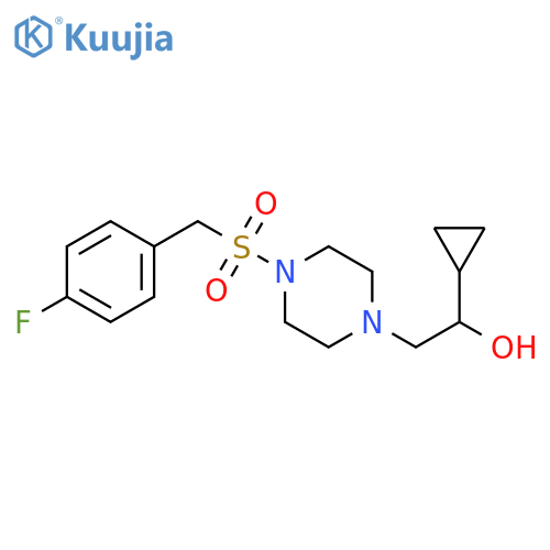 1-cyclopropyl-2-{4-(4-fluorophenyl)methanesulfonylpiperazin-1-yl}ethan-1-ol structure